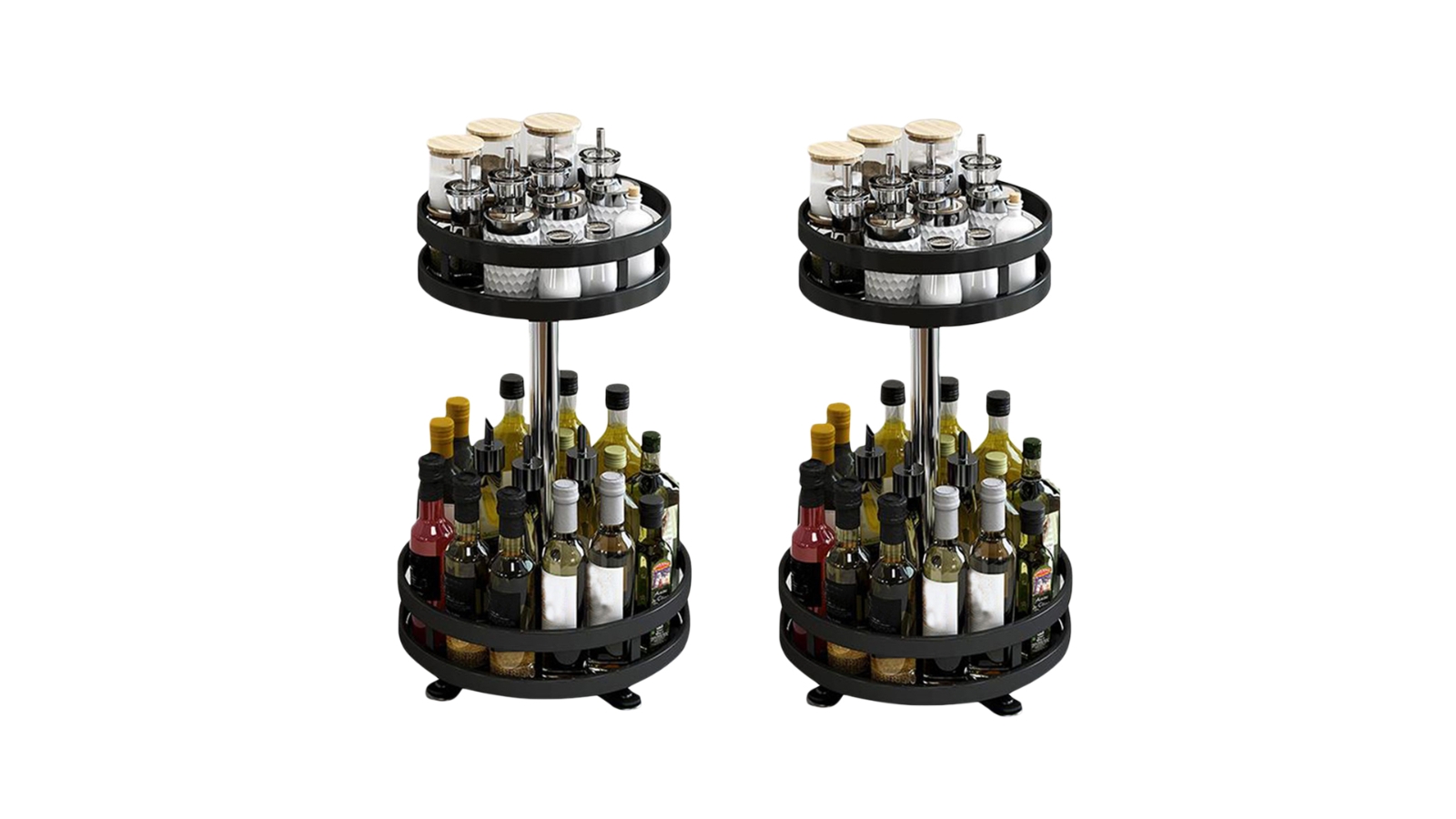 Soga 2 Piece 2 Tier Kitchen Spice Rack - Black