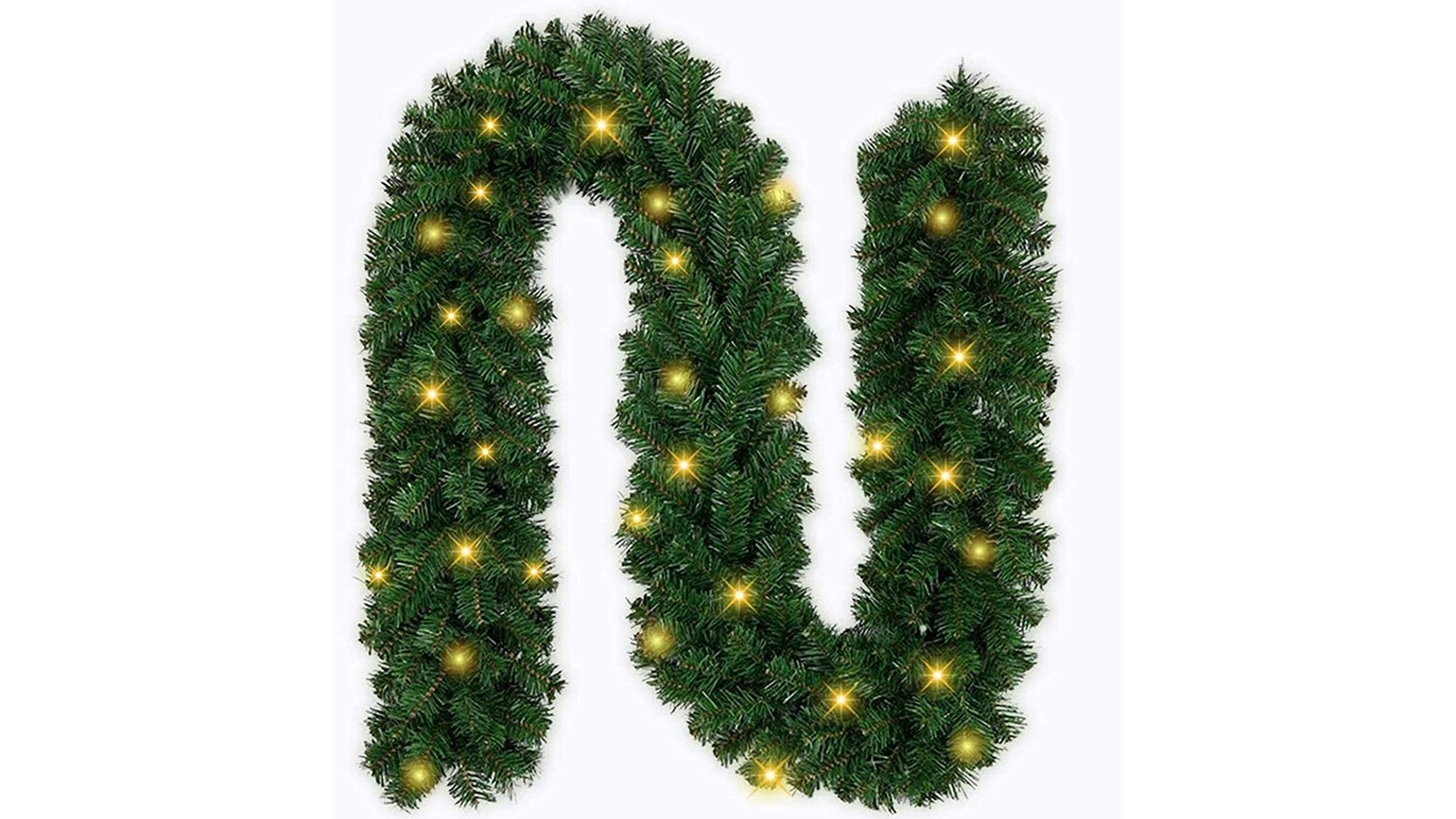 Pretty & Practical Christmas Garland Wreath with LED Light - 9ft 