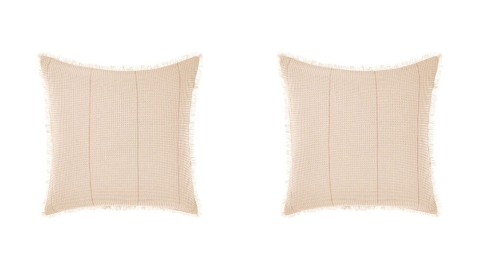 Linen House 65 x 65cm Galicia European Blue/Sand Cotton Pillowcase - Pack of 2