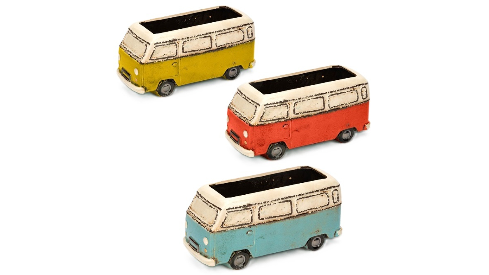 A.Fresco Camper Van 25cm Pot Planter Container - Assorted