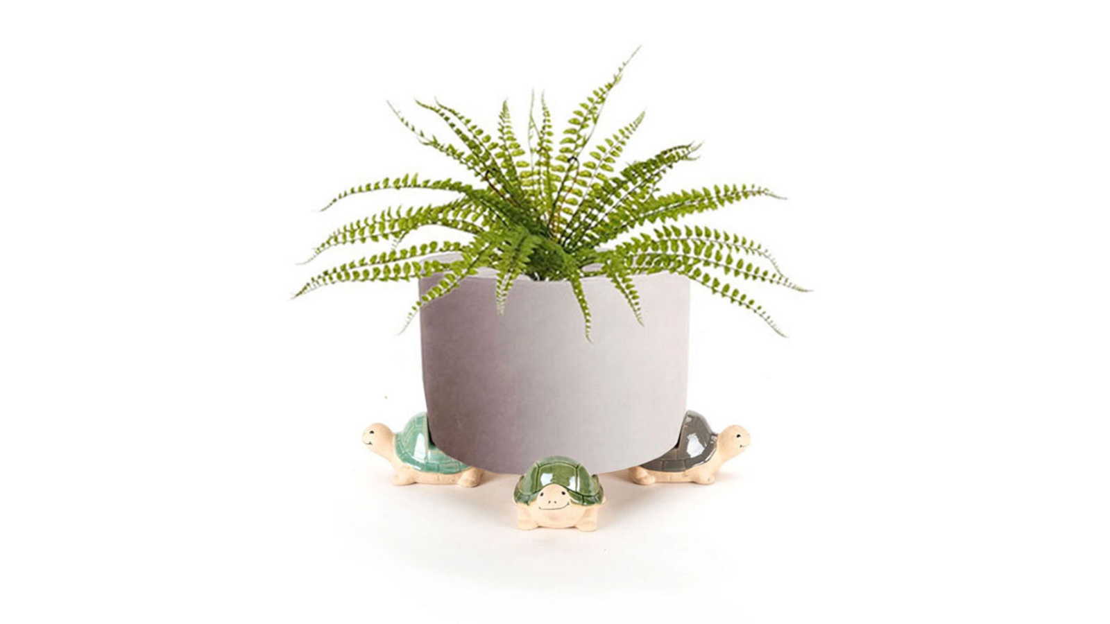 A.Fresco 4 Piece Ceramic Pot Planter Storage with Turtle Feet -  9cm