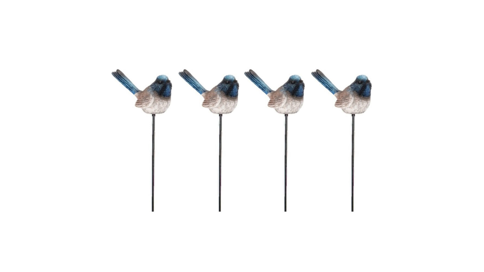 A.Fresco 4 Piece Fairy Wren Bird Outdoor Garden Ornament - 7cm