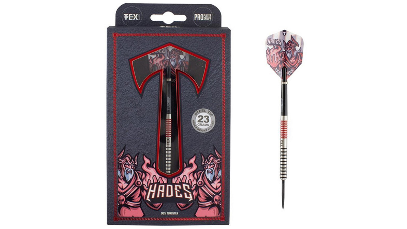 TEX 23g Hades 90 Percent Tungsten Throwing Darts Barrel/Shaft with TEX Grip