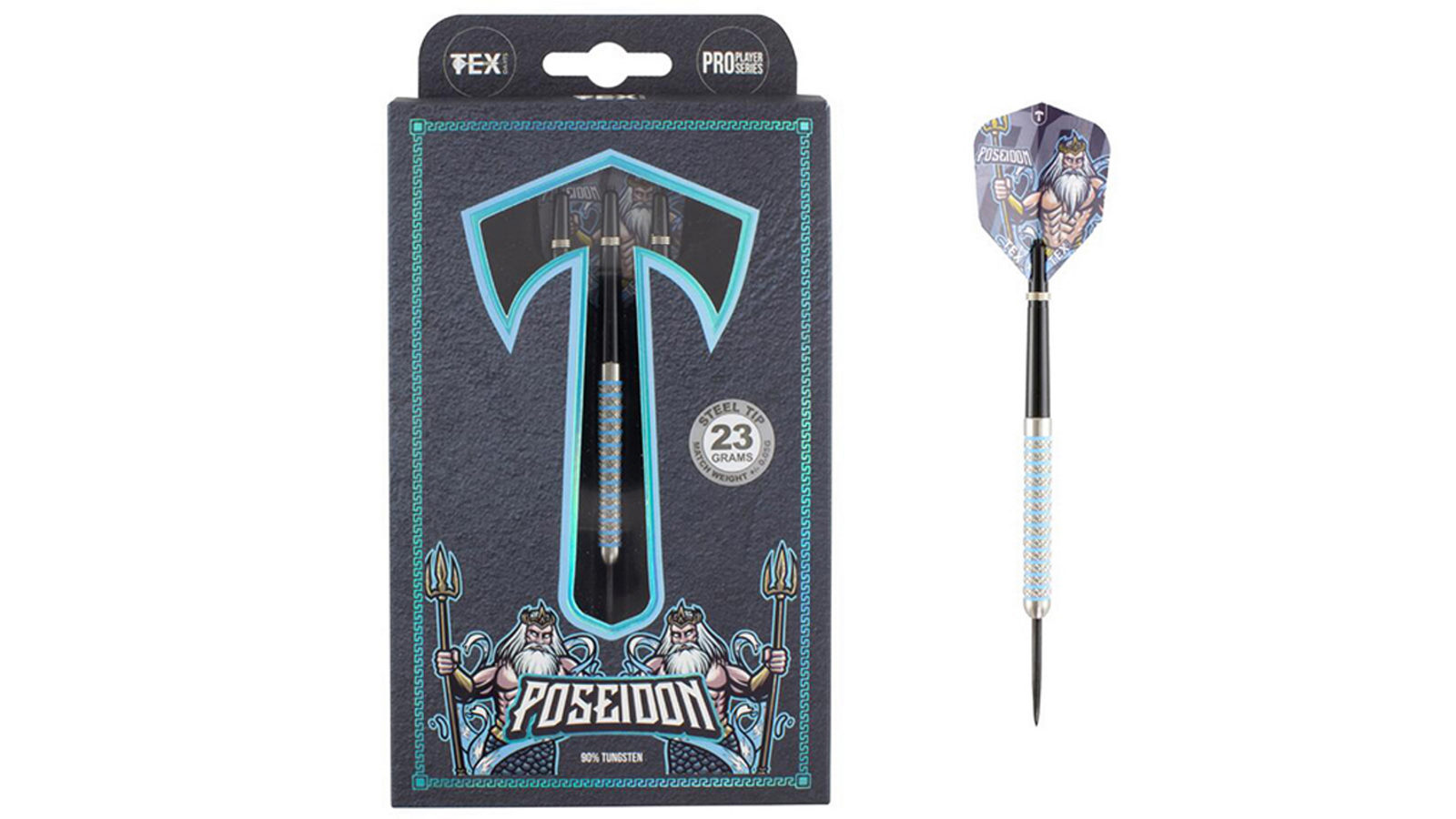 TEX 23g Poseidon 90 Percent Tungsten Throw Darts Barrel/Shaft with TEX Grip