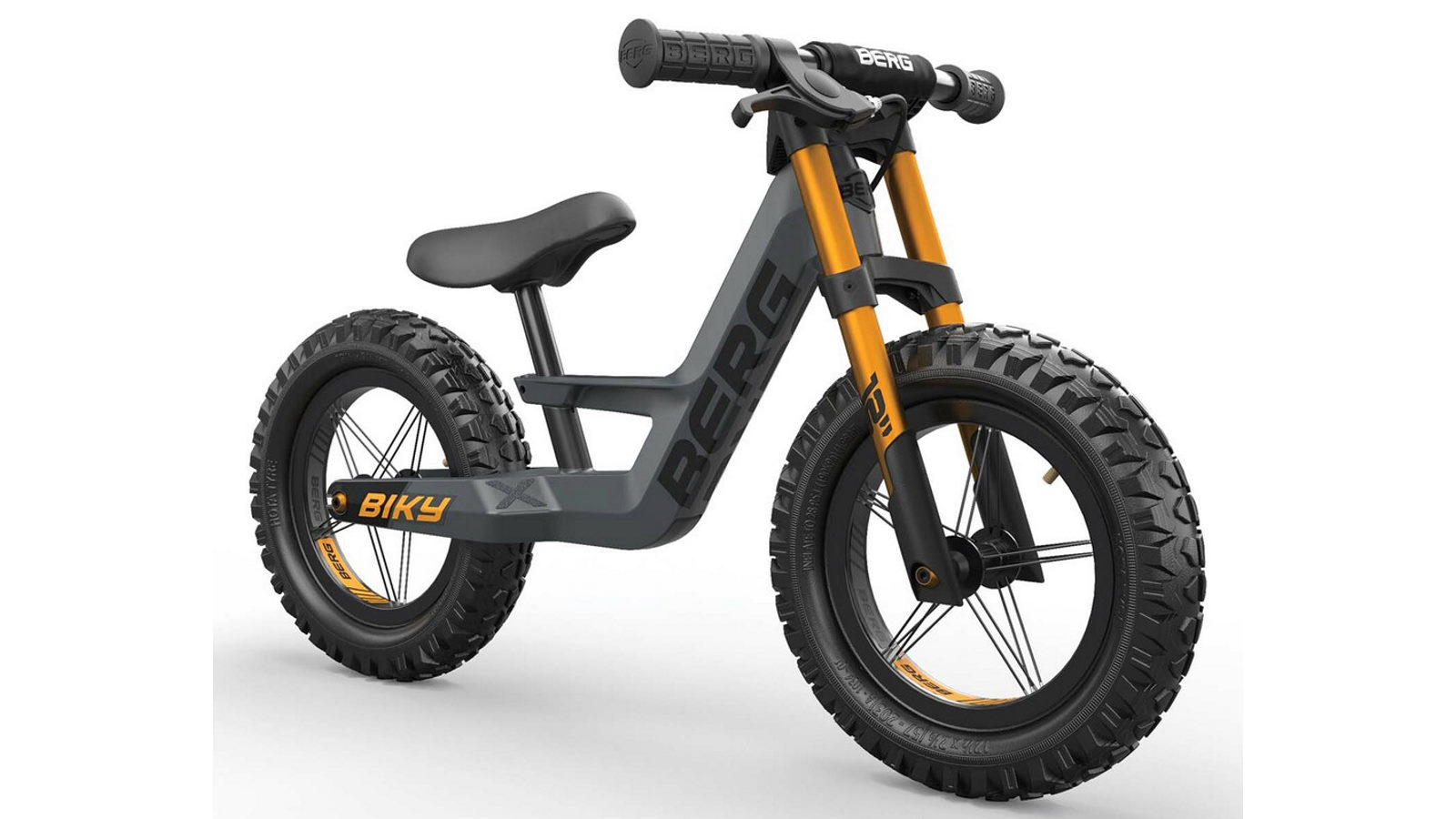 Berg 90 x 55cm White Aluminium Biky Cross with Handbrake Kids Balance Bike for 2 Year Old