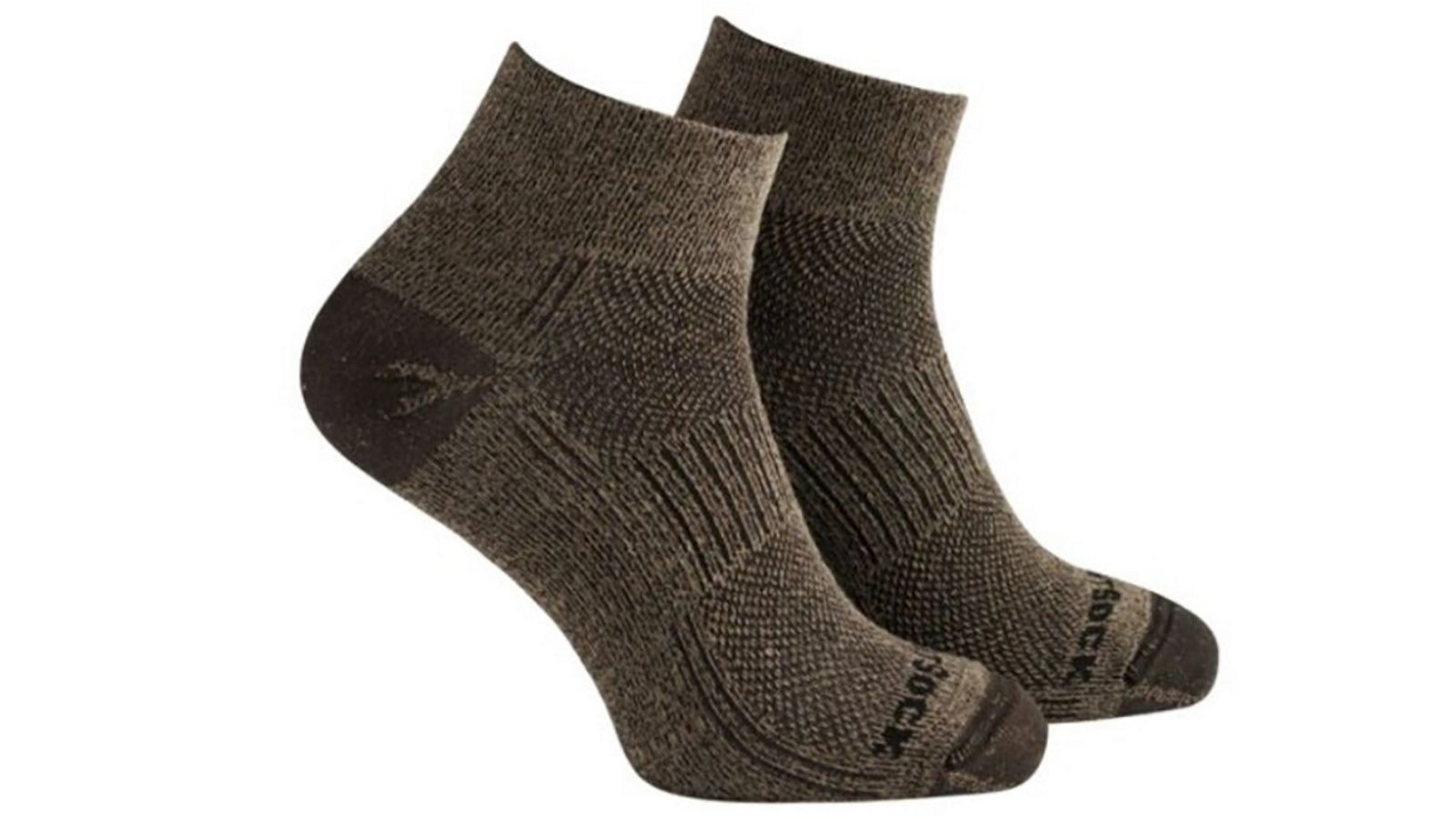 Wrightsock Coolmesh II Quarter Khaki Twist Unisex Running Socks - Extra Large AU 12 Plus