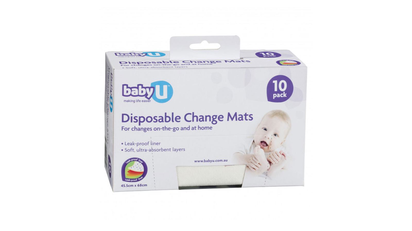Baby U White Disposable Nappies/Diaper Change Mat