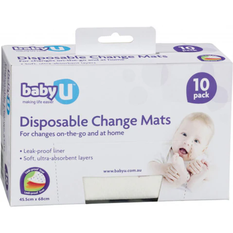 Baby U White Disposable Nappies/Diaper Change Mat