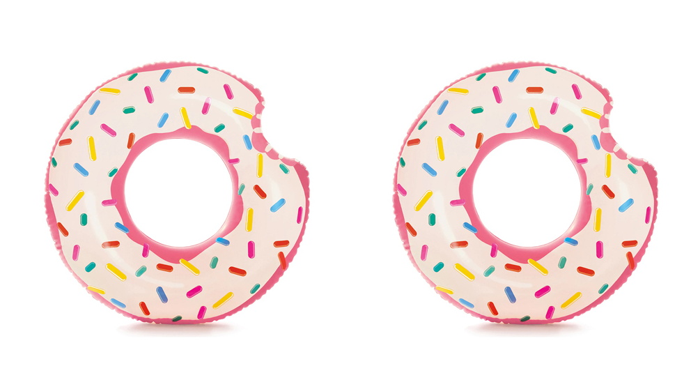 Intex 2-Pack Rainbow 94cm Inflatable Donut Pool Tube Adult Float