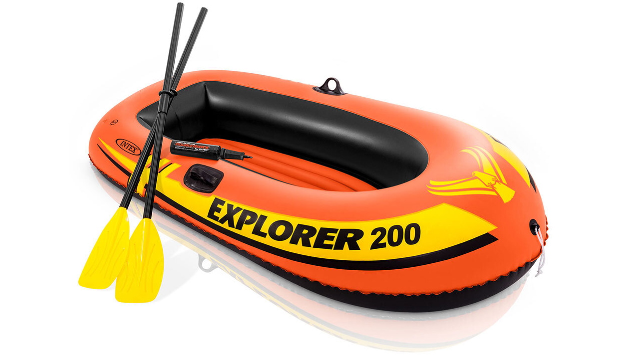 Intex 185cm Explorer 200 Inflatable Boat with Oars and Pumps