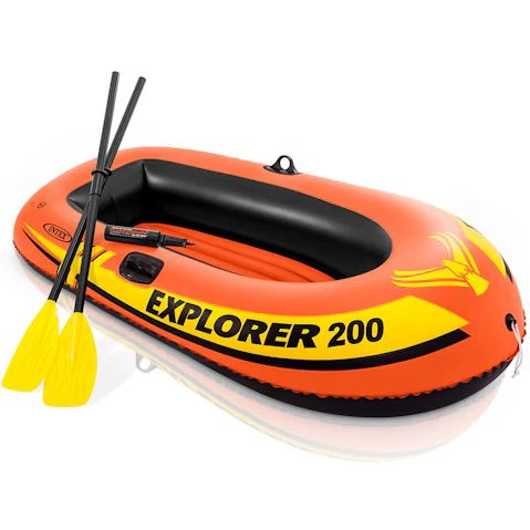 Intex 185cm Explorer 200 Inflatable Boat with Oars and Pumps