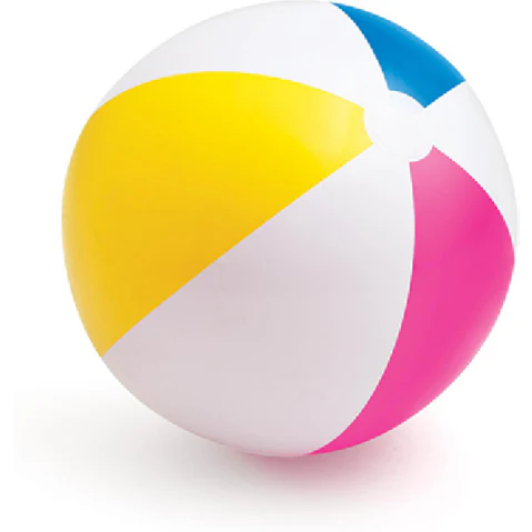 Intex Pack of 4 Glossy Panel Inflatable Beach Ball for Kids - 61cm