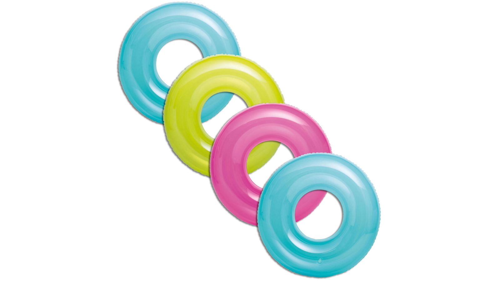 Intex Kids 4-Pack 76cm Transparent Swim Ring Pool Toy Assorted