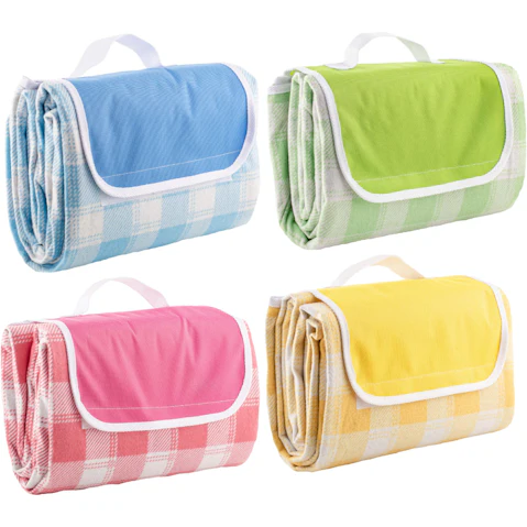 Porta Delilah Gingham 150cm Foldable Picnic Blanket Outdoor Mat with Carry Handle