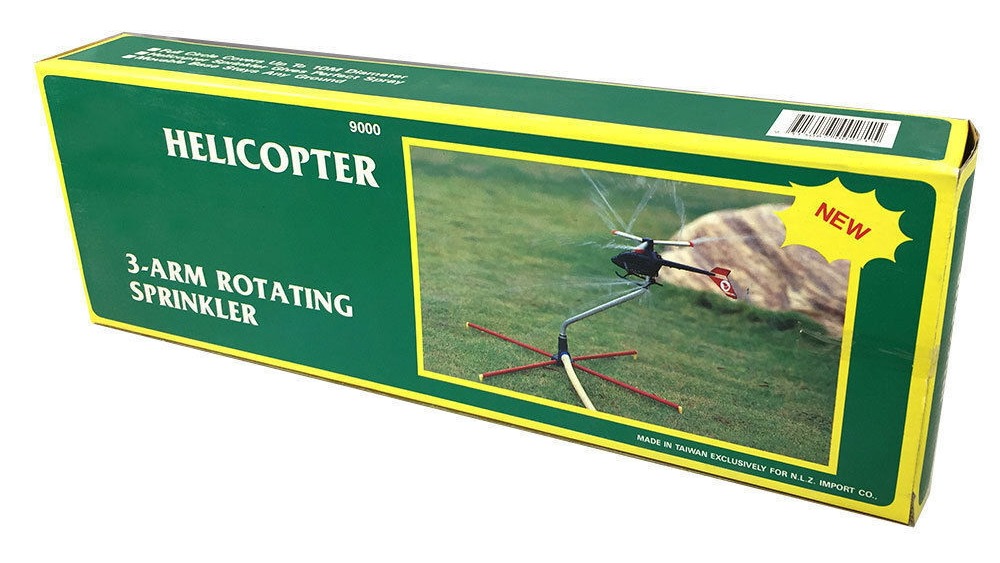 NLZ Helicopter 3-Arm Rotating Garden Sprinkler with 10m Spray Diameter