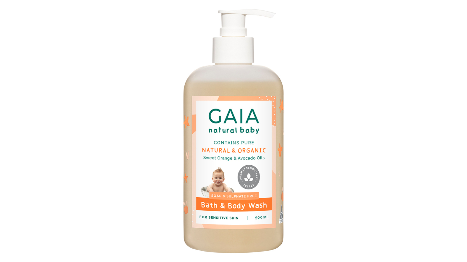 Gaia 500ml Pure/Organic Bath and Body Wash