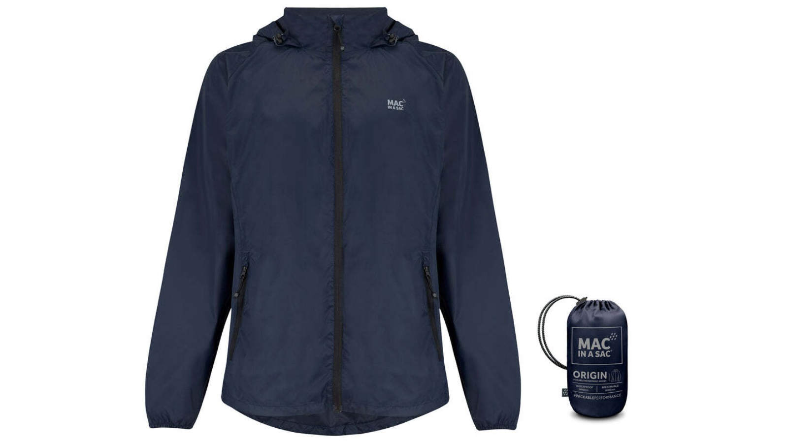 Mac in a Sac Navy Packable Unisex Adults Waterproof Outerwear Jacket - XXX-Large