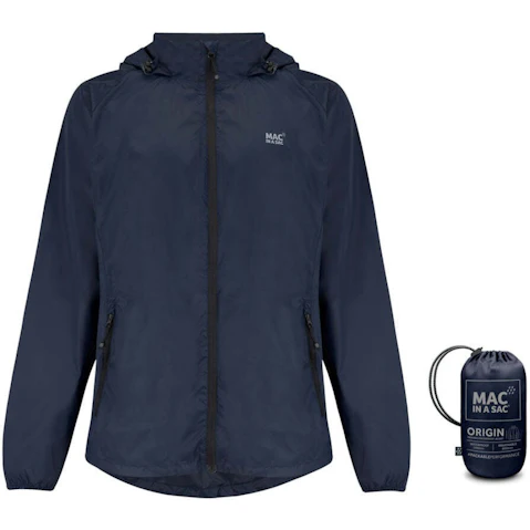 Mac in a Sac Navy Packable Unisex Adults Waterproof Outerwear Jacket - XXX-Large