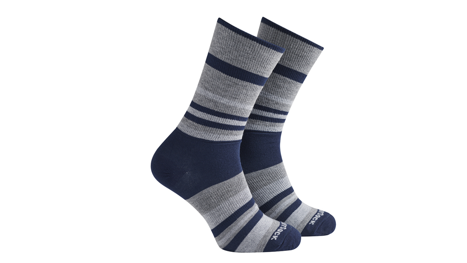 Wrightsock Eco Explore Crew Navy Stripe Unisex Socks - AU 4-6 Womens