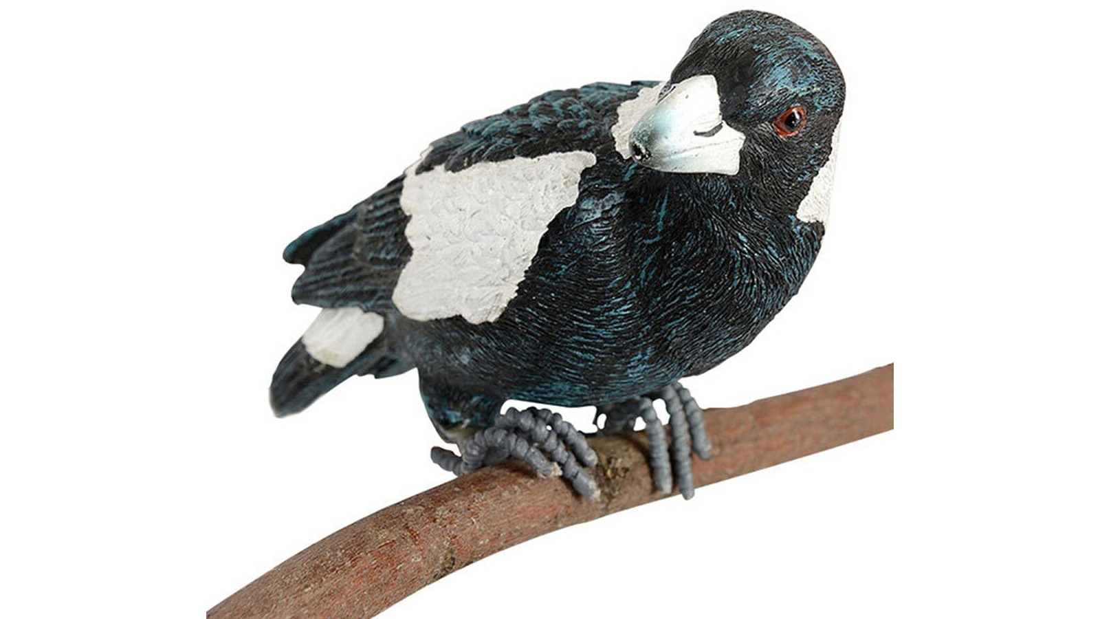 4-Pack 12cm Polyresin Magpie Pot Sitter Garden Ornament