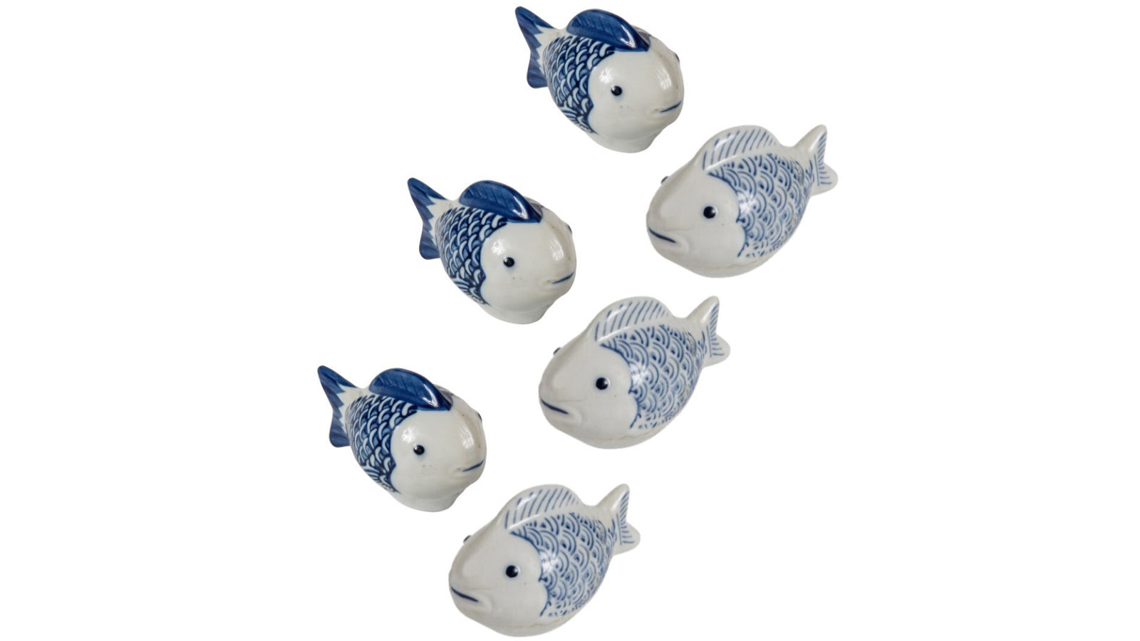 A.Fresco 6 x Garden 6.1cm Floating Porcelain Fish Outdoor Ornament Yard Decor