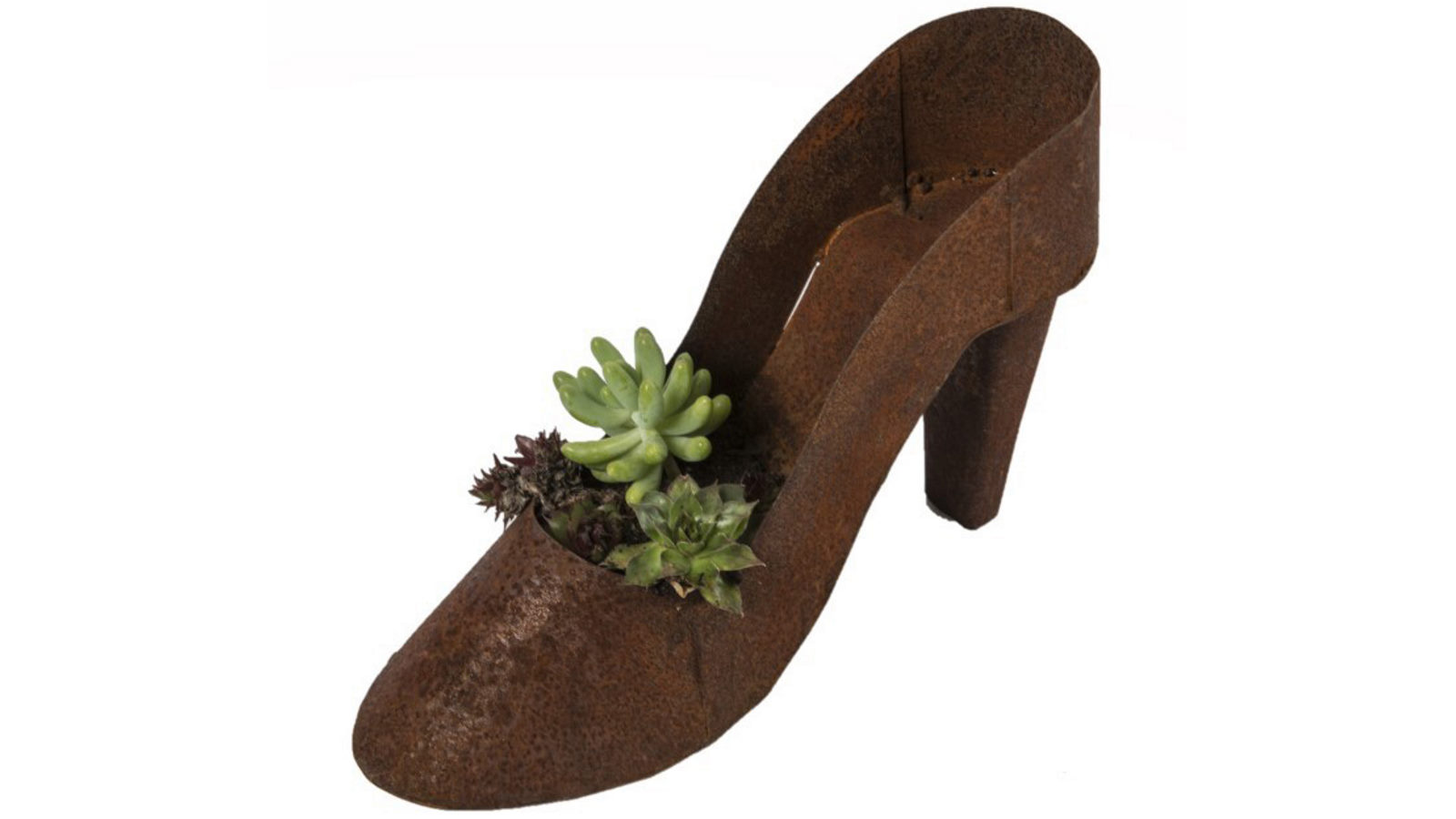 A.Fresco Garden 22cm Rust Metal High Heel Planter Outdoor Ornament Yard Patio Home Decor