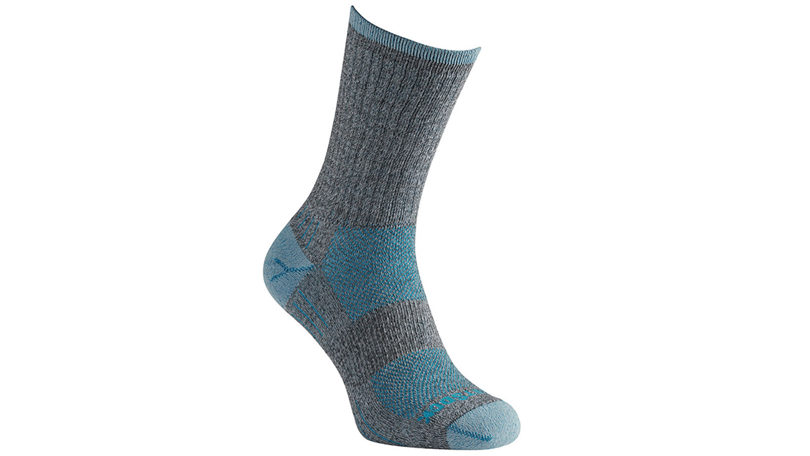 Wrightsock Escape Crew Ash Twist/Turquoise Unisex Outdoor Socks - Small AU 4-6 Womens