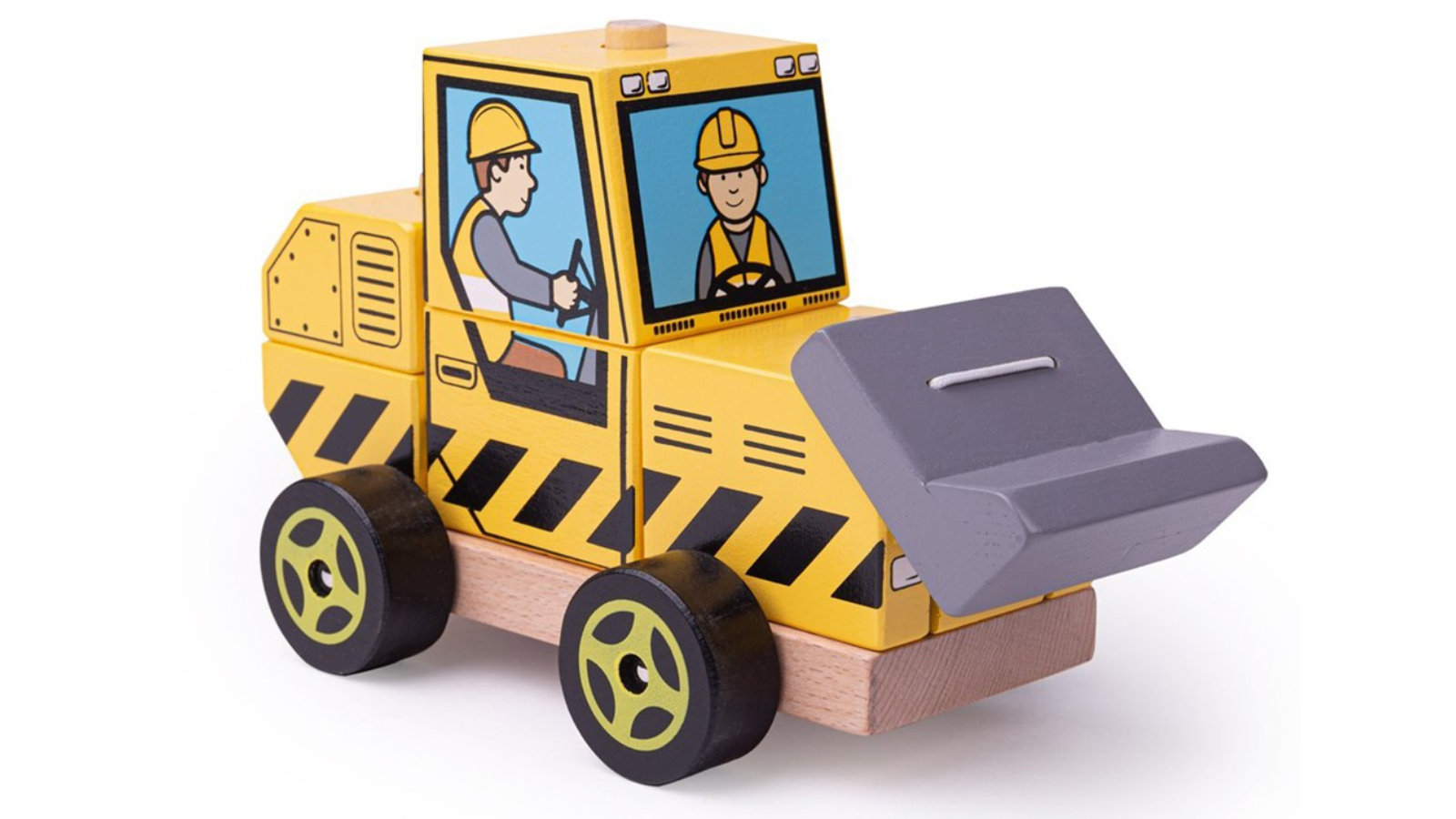 Bigjigs Toys 20cm Kids Stacking Bulldozer - 12 month+