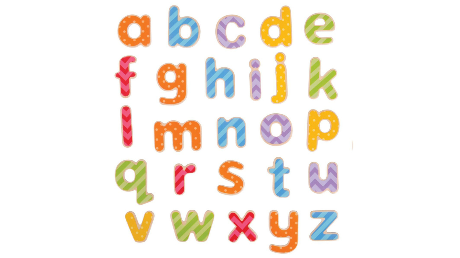 Bigjigs Toys 63 Piece Kids Magnetic Lowercase Letters with Wooden Tray - 3 year+