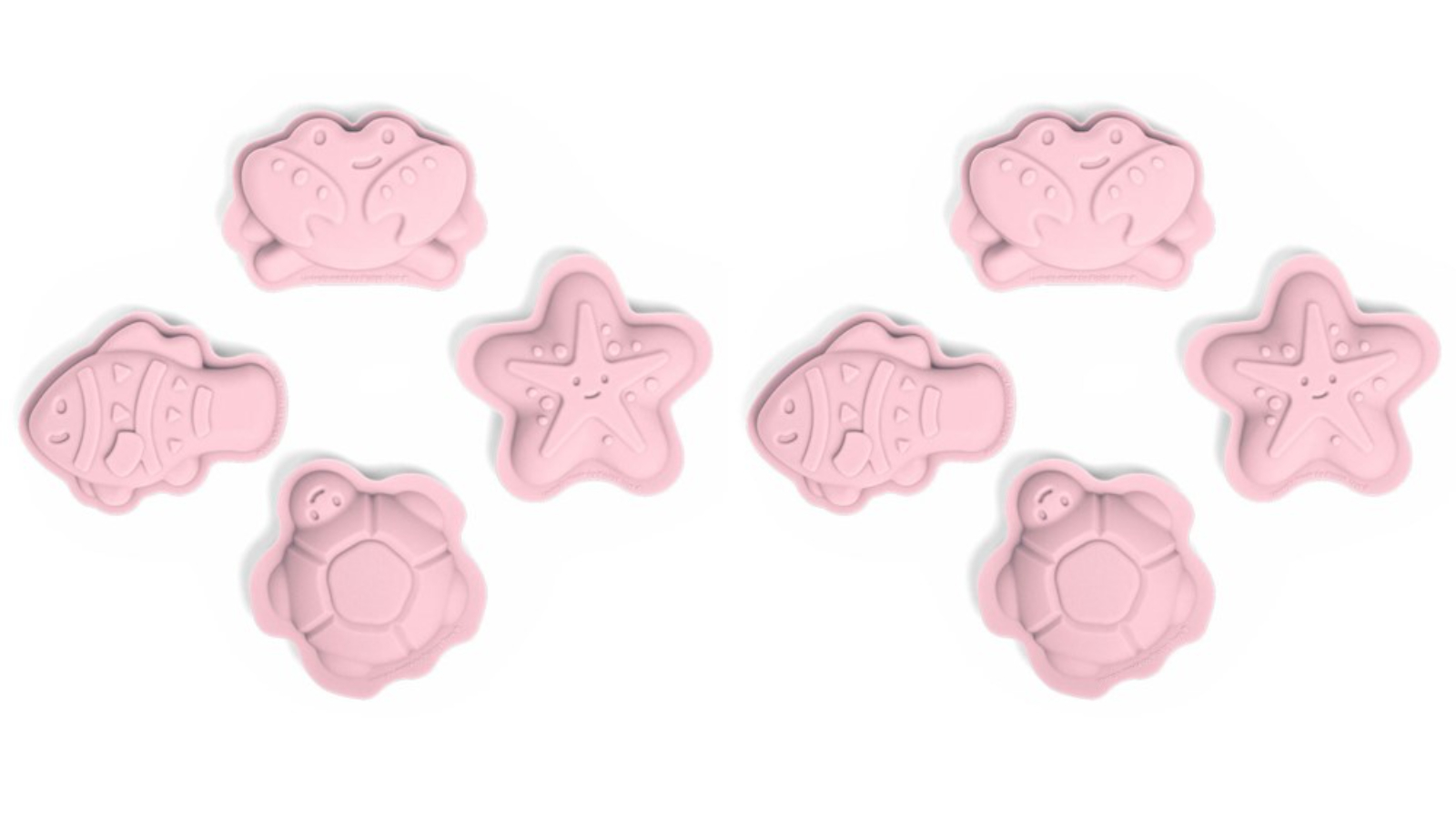 Bigjigs Toys 18 month+ Pack of 2 Sand Mould Outdoor Beach Set - Blush Pink
