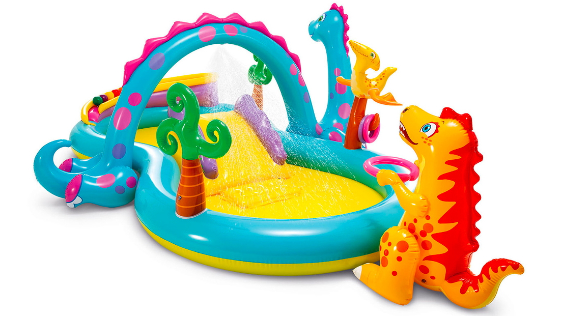 Intex 302x229cm Dinoland Kids Pool Play Centre with Spray and Slide