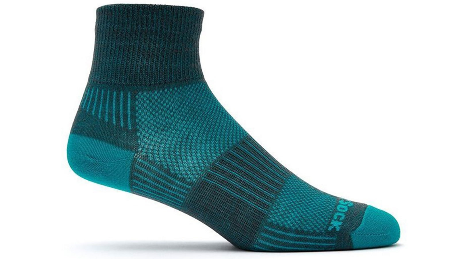 Wrightsock Coolmesh II Quarter Ash/Turquoise Socks - Size Large AU 8-11.5 Men/9.5-11 Women