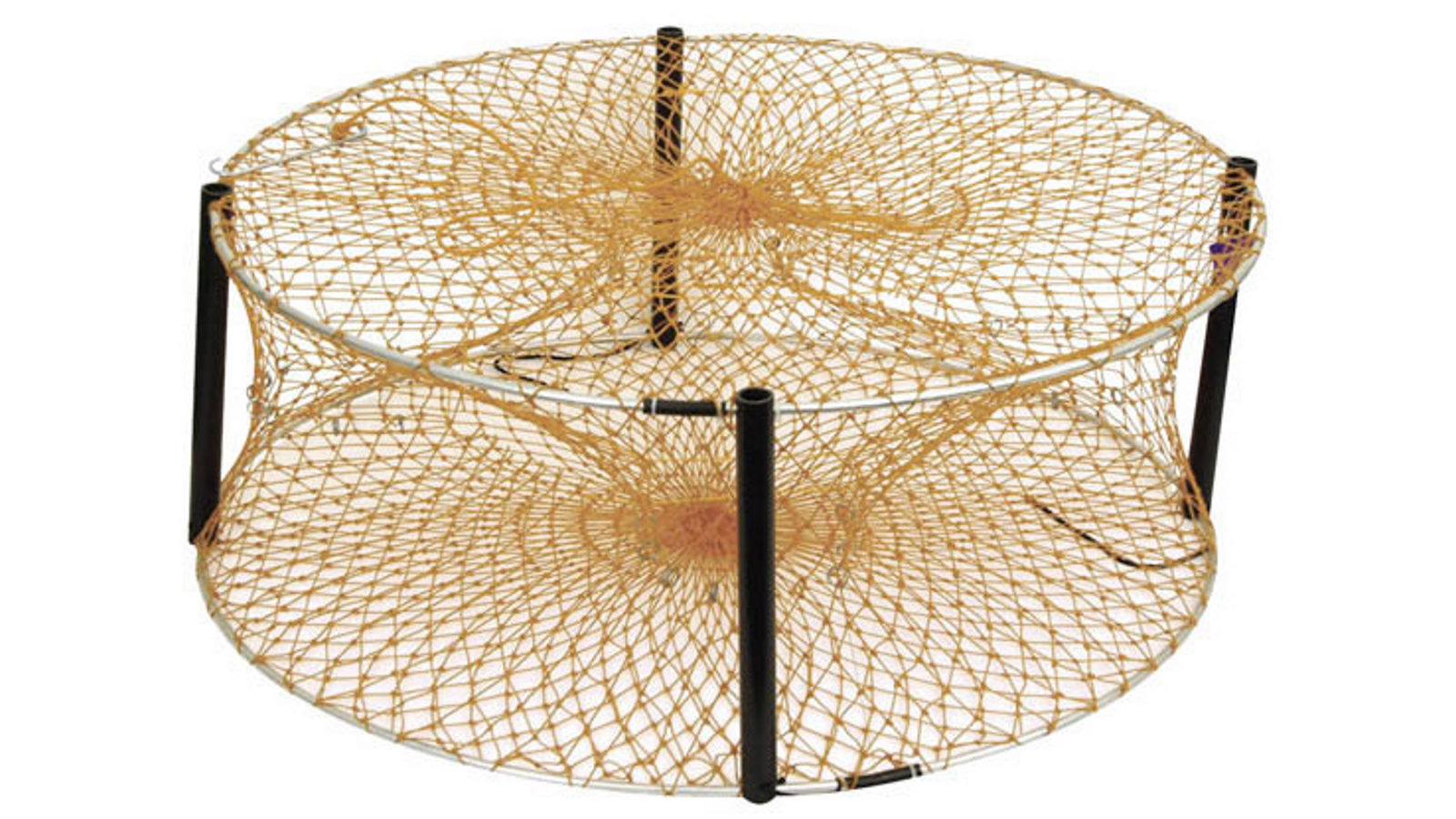 Fishteck 80cm Stainless Steel Crab Pot 4 Entrance Round Net or Bait Fishing Trap