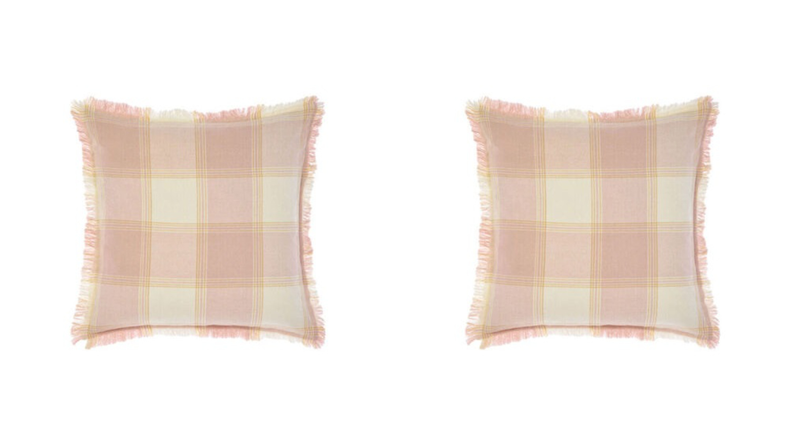 Linen House Pack of 2 48 x 48cm Evelina Cotton Square Cushion - Pink