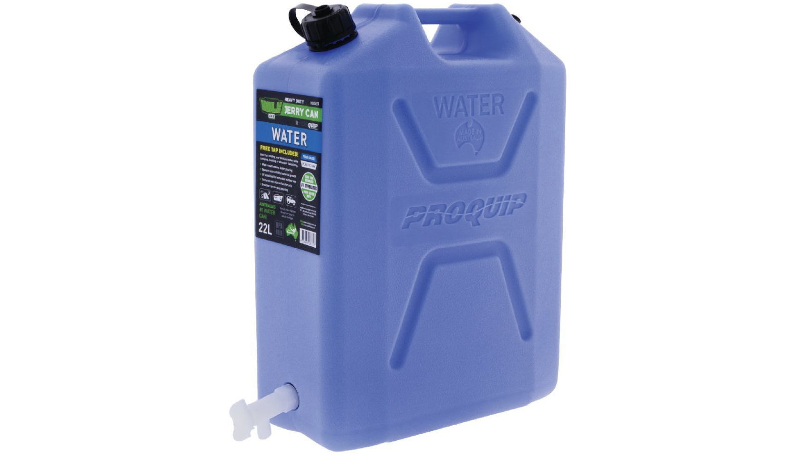 Hulk 4x4 Heavy Duty 22L Food Grade Plastic Water Jerry Can with Tap