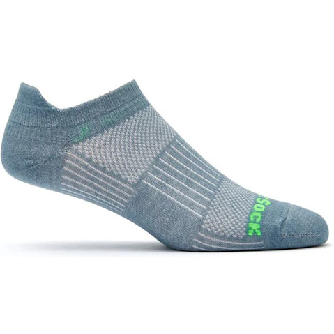 Wrightsock Coolmesh II Tab Steel/Grey Unisex Socks - AU 4-7.5 Mens/6.5-9 Womens