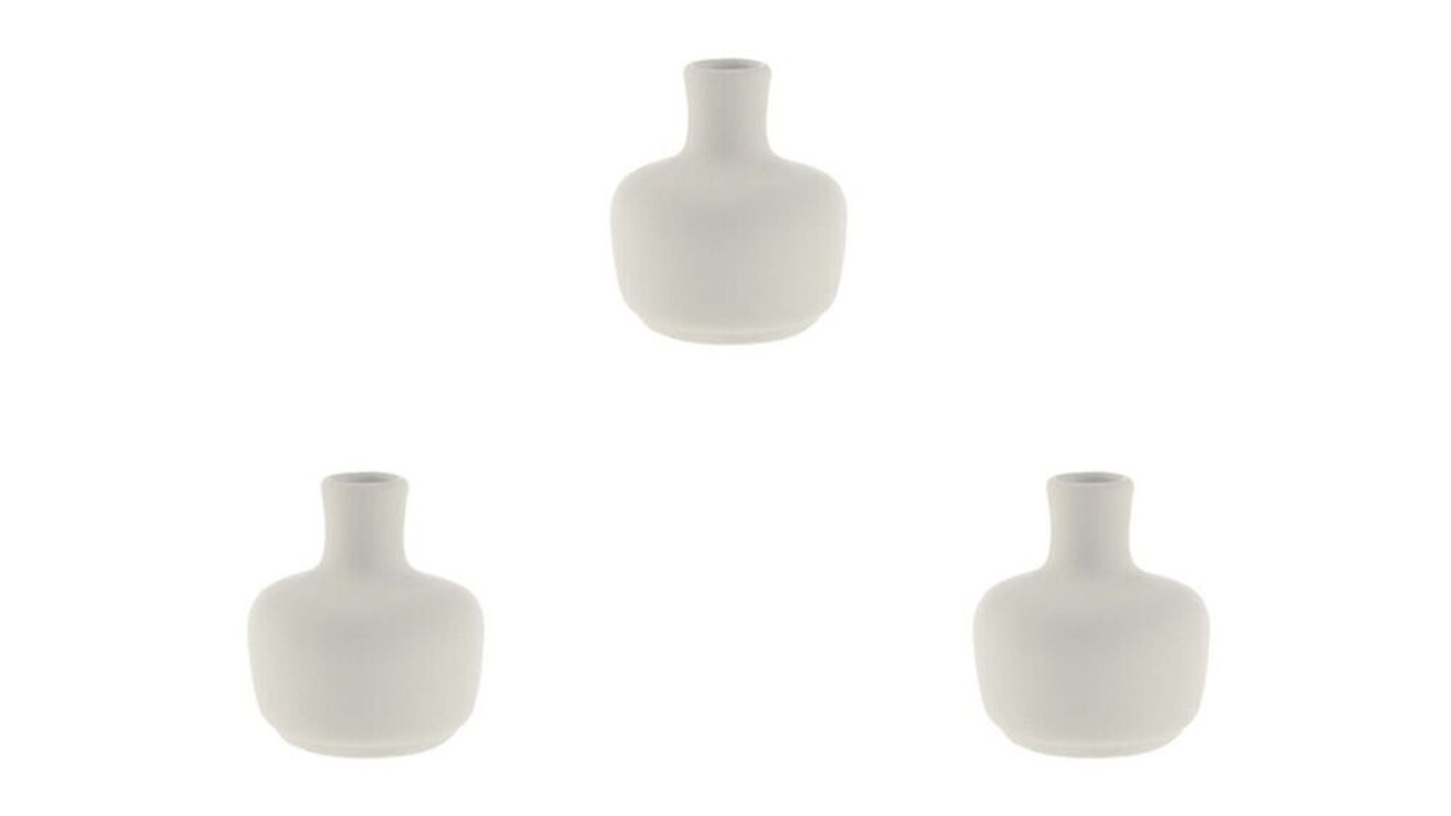 Linen House Pack of 3 7cm Serra Stoneware Vase - White