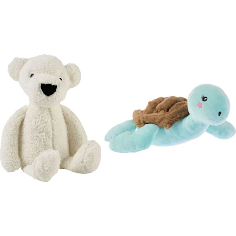 Linen House Kids 2 Piece Tori Turtle and Perry Polar Bear Novelty Cushion Set
