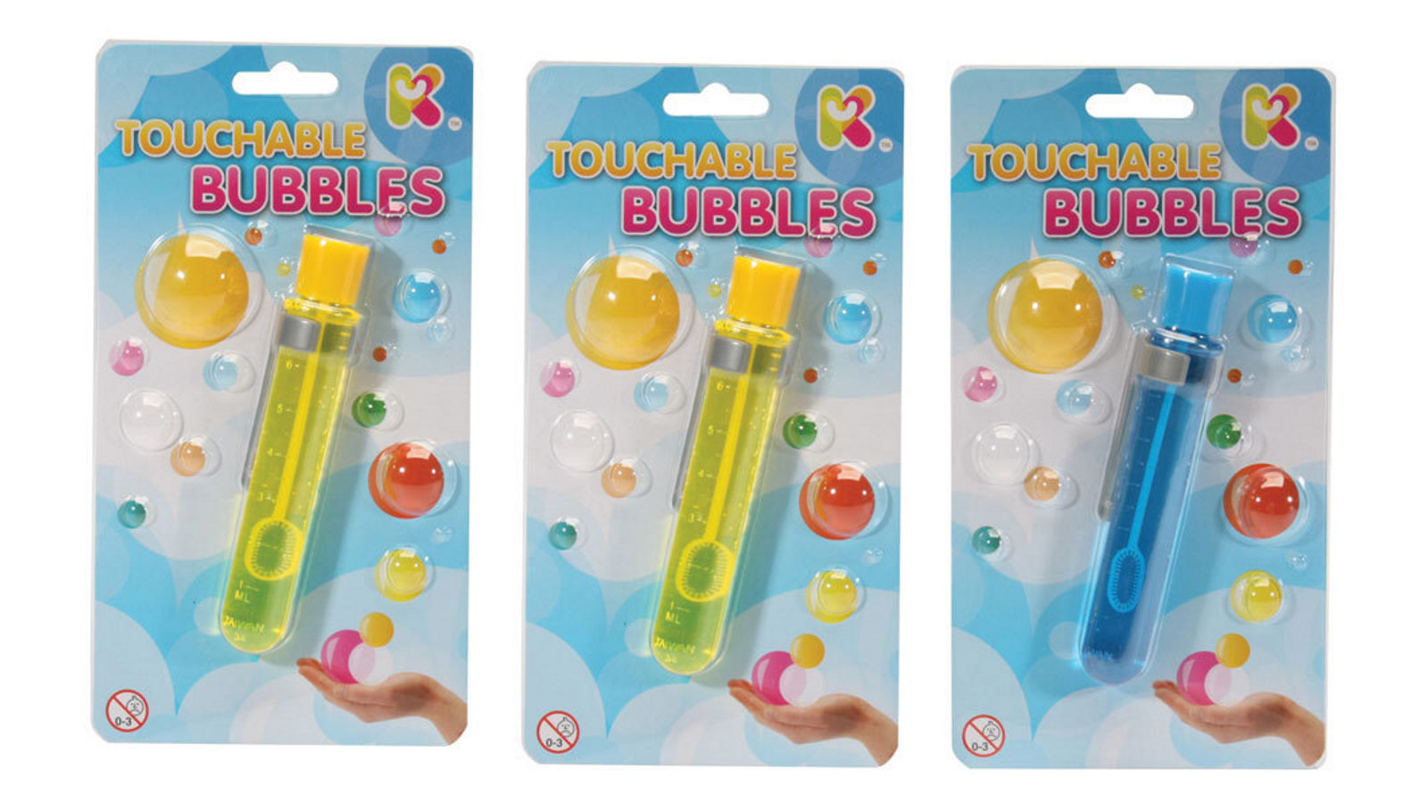 Fumfings Novelty 3 x 12cm Touchable Bubbles Outdoor Garden 3 Year Plus Toys Kids