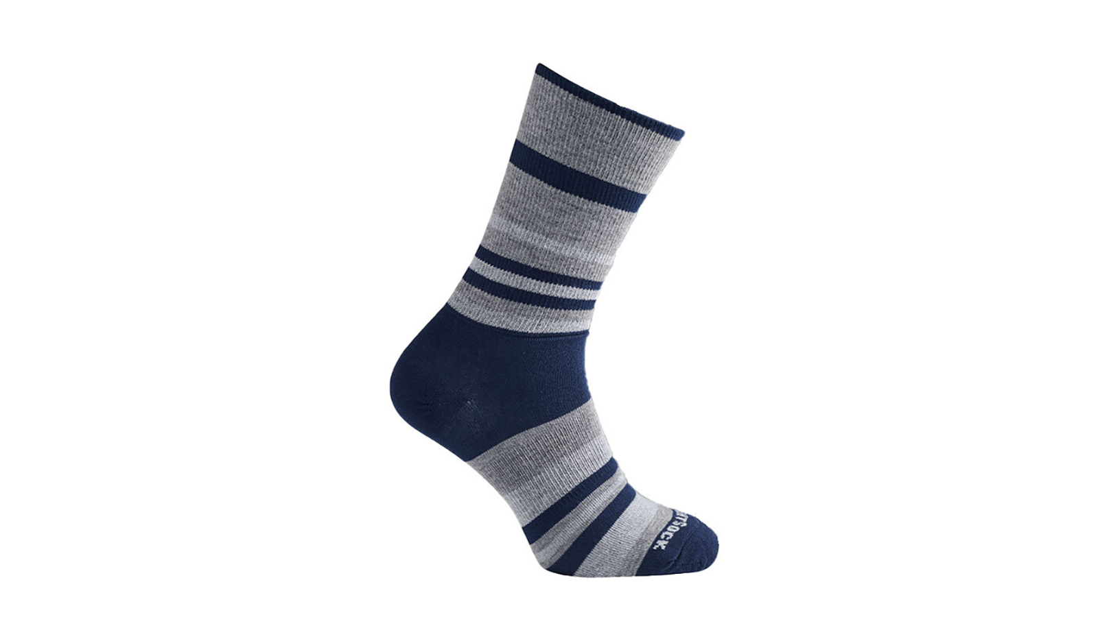 Wrightsock Eco Explore Crew Navy Stripe Socks - AU 4-7.5 Mens/6.5-9 Womens