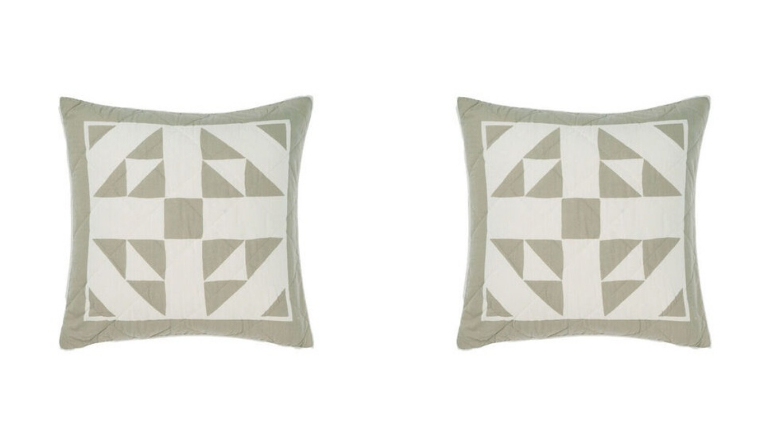 Linen House 65 x 65cm Una Eucalyptus Bedroom Cushion European Pillowcase - Pack of 2