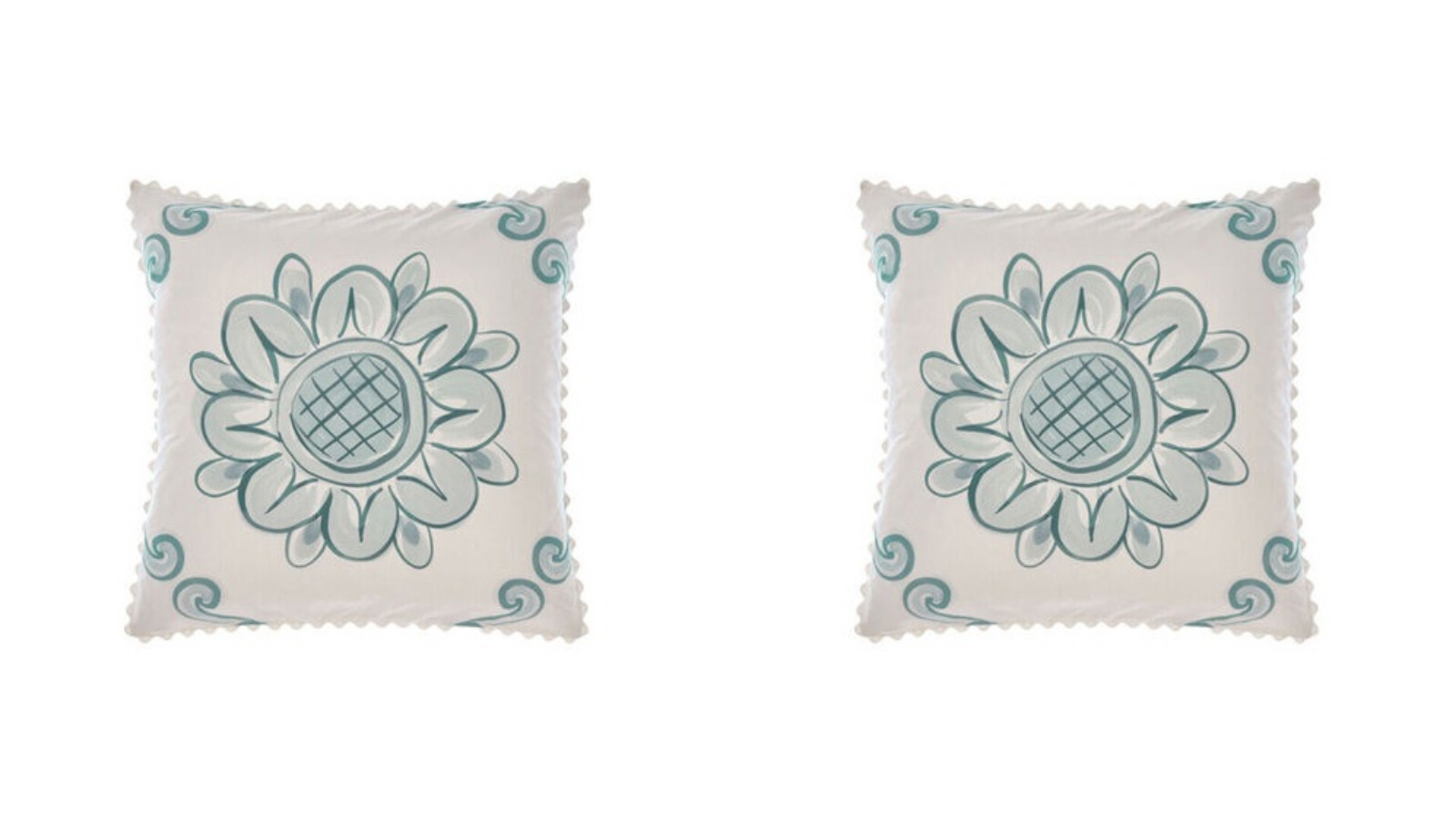 Linen House 65 x 65cm Thalia Blue Bedroom Cushion European Pillowcase - Pack of 2