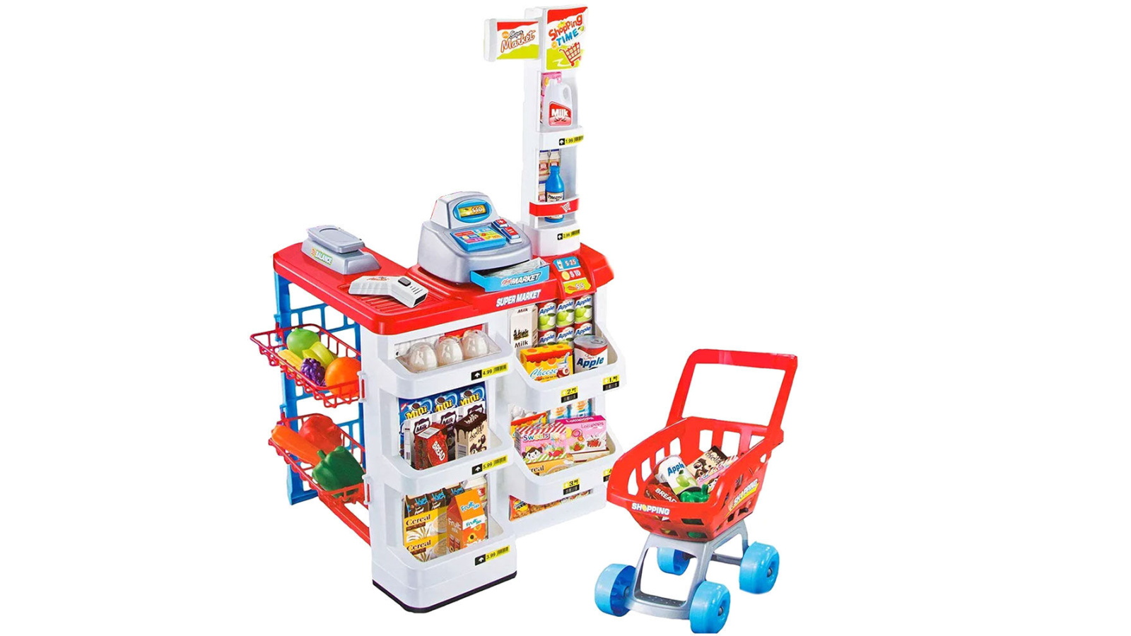 Lenoxx Kids Supermarket Store Food Pretend Play Set
