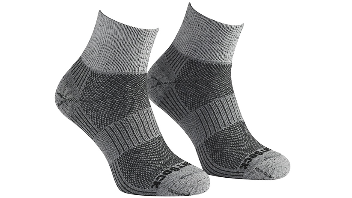 Wrightsock Eco Winter Run Black/White Quarter Unisex Hiking Socks - X-Large AU 12 Men's