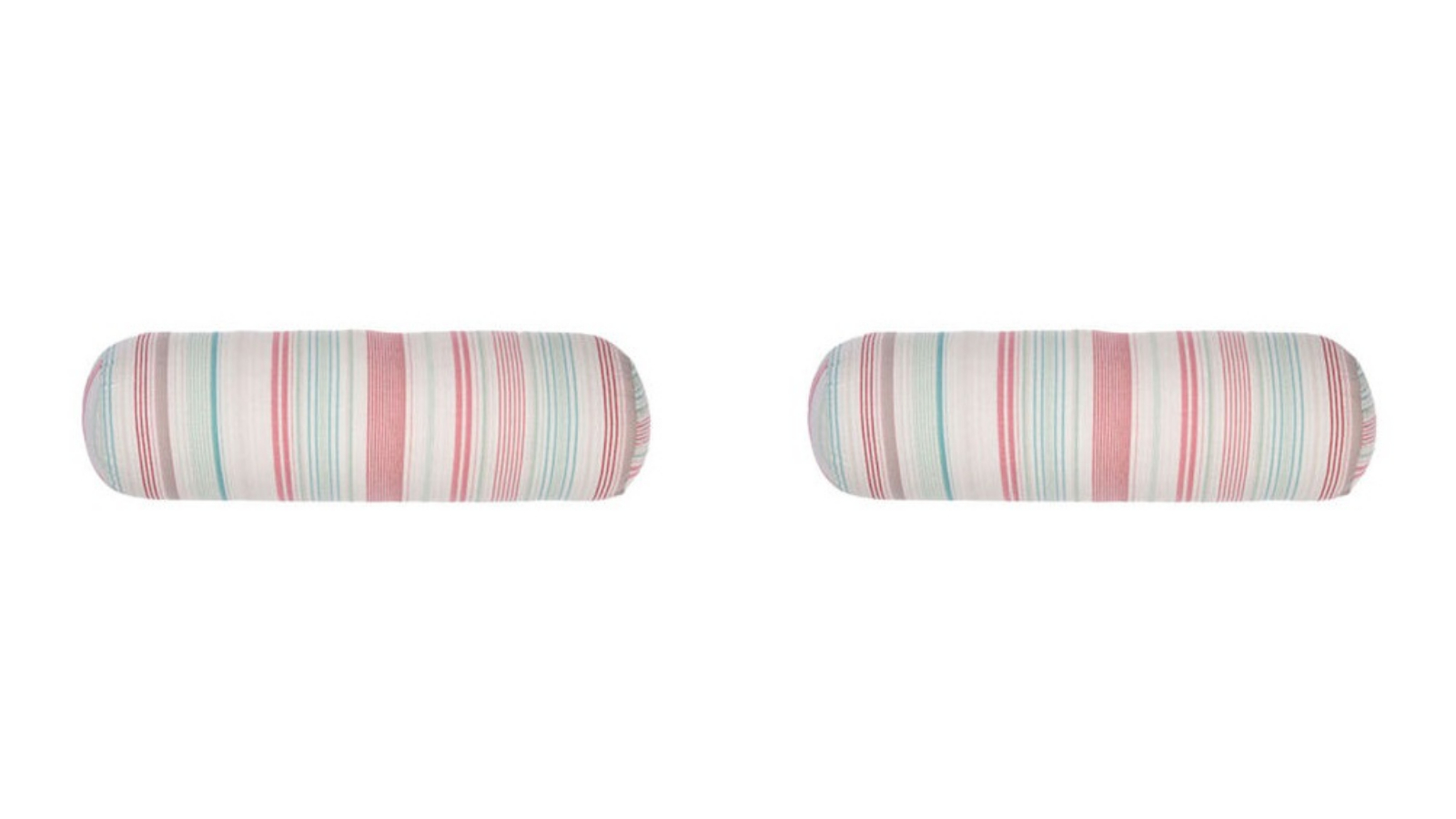 Linen House Pack of 2 18 x 60cm Otillo Watermelon Cotton Bolster Chair Cushion - Pink