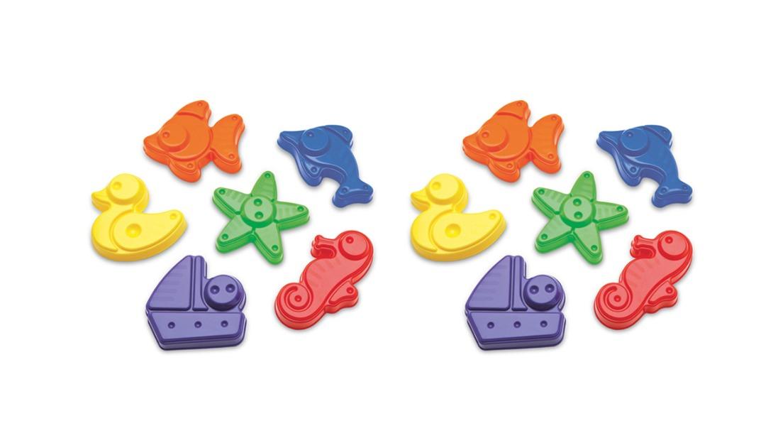 Plasto Kids Set of 2 Beach 6 Piece Animal/Boat Sand Mould Toy - 1year+