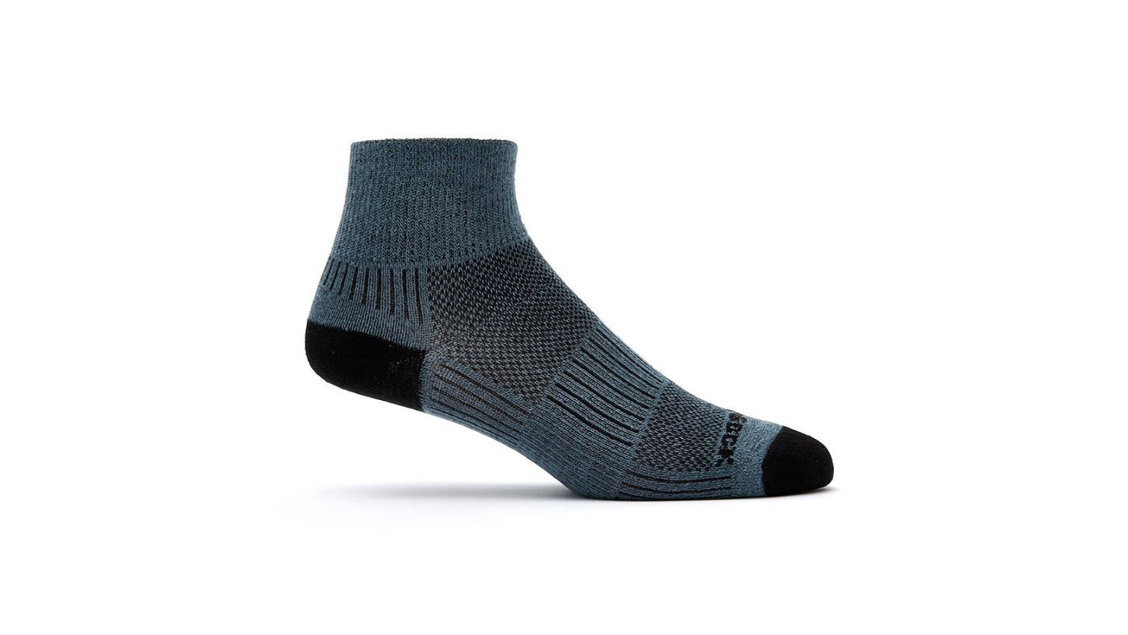 Wrightsock Coolmesh II Quarter Grey/Black Unisex Activewear Socks - AU 4-6 Womens