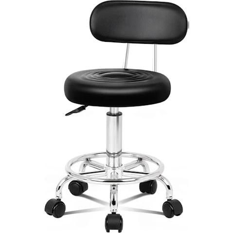 ALFORDSON Round Declan Salon Stool - Black