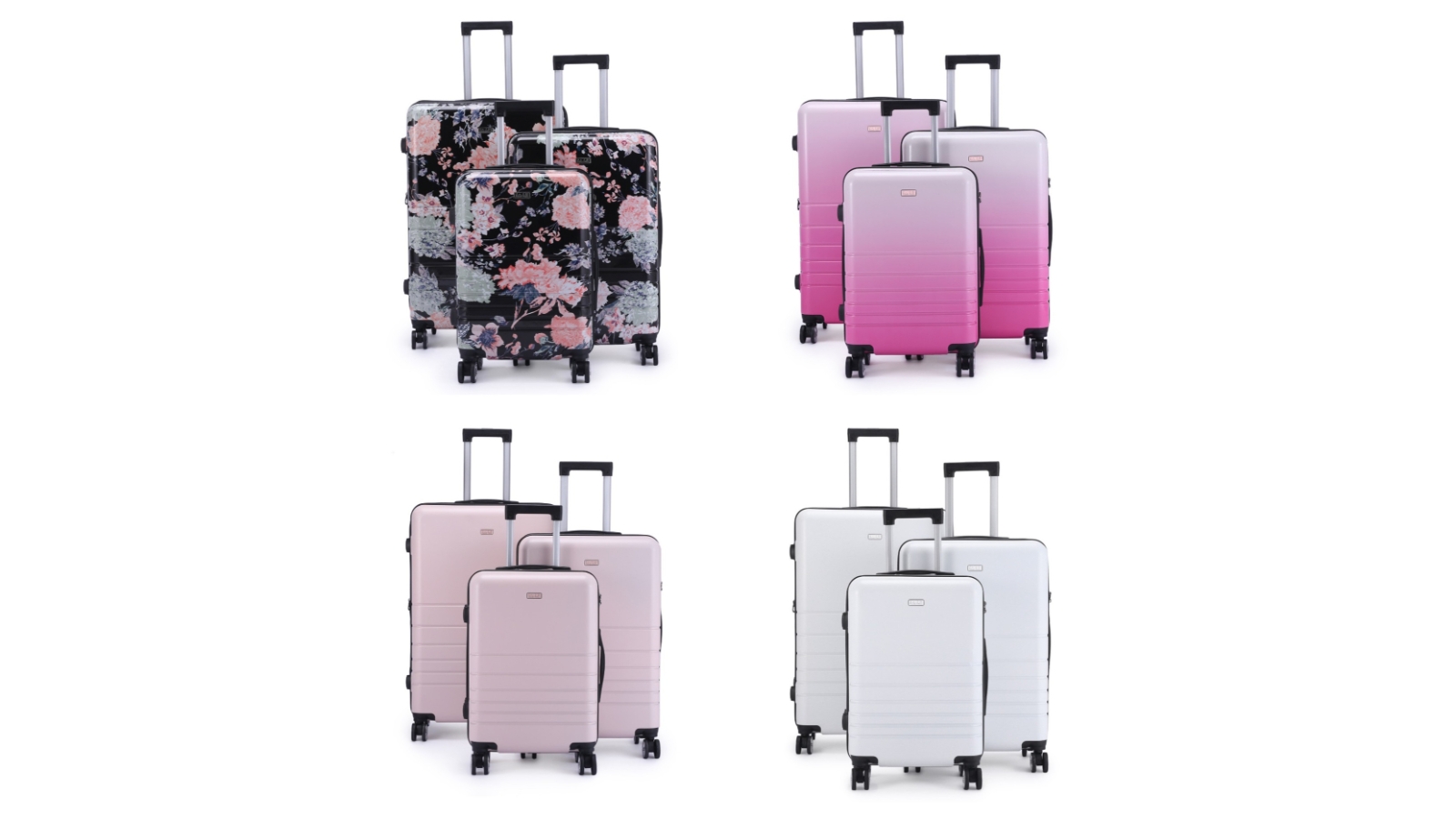 Kate Hill 3 Piece Set Bloom Wheeled Suitcase Luggage Harvey Norman