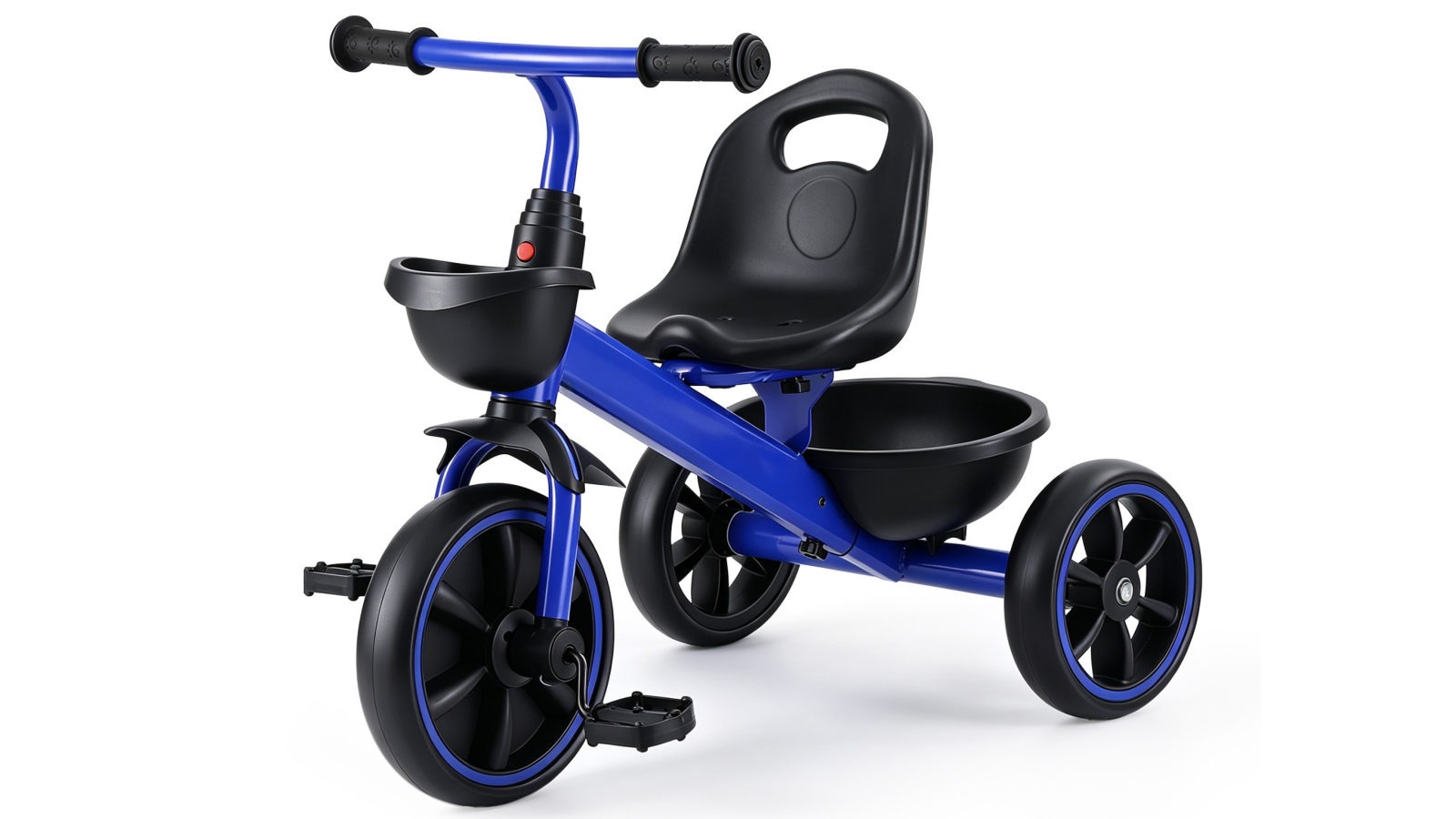 Rigo 68cm Tricycle Kids Bike with Basket Carbon Steel 3 Wheels - Blue